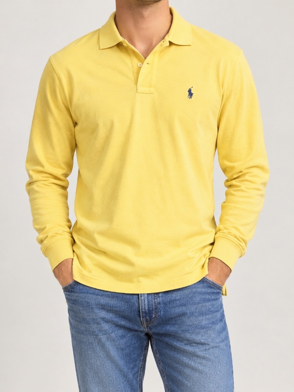 Ralph Lauren Polo yellow long sleeve polo, men’s medium